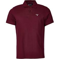 Barbour Men Polo Shirts Barbour Tartan Pique Polo Shirt - Ruby