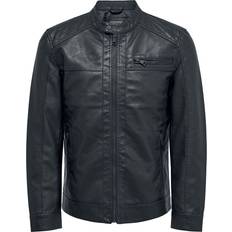 Uomo - Viscosa Abbigliamento esterno Only & Sons Giacca in pelle ONSAL Nero