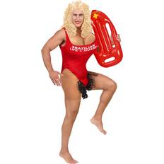 Baywatch Dragter & Tøj Kostumer Widmann Men's Brazilian Bath Master Costume Red