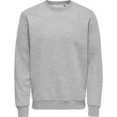 Only & Sons Solid Colored Sweatshirt - Grey/Light Grey Melange