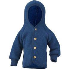 ENGEL Natur Fleece Cardigan with Hood - Blue Melange (575520-080)