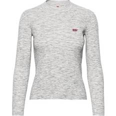 Polyurethane - Woman Tops Levi's Crew Rib Sweater - Thunder Space Dye/Grey