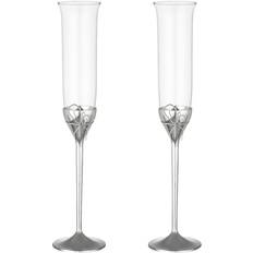 Silver Champagne Glasses Wedgwood Vera Wang Love Knots Toasting Flutes Champagne Glass 2pcs