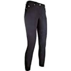 Brown - Equestrian Trousers HKM LG Basic Silicone Knee Patch Riding Breeches Women