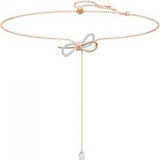 Rose Gold - Women Necklaces Swarovski Lifelong Bow Y Necklace - Rose Gold/Silver/White