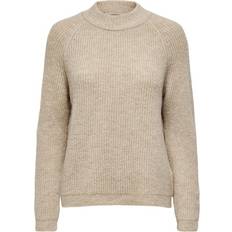 Only High Neck Knitted Pullover - White/Whitecap Gray