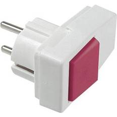 Rouge Interrupteurs Bachmann 911.273 Fiche électrique mâle avec terre plastique avec interrupteur 250 V blanc IP20