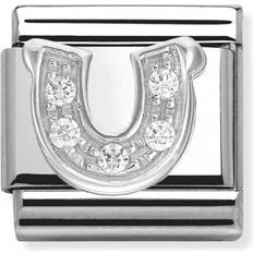 Nomination Composable Classic Link Horseshoe Charm - Silver/White