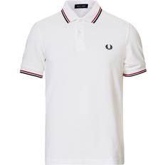 Fred Perry Twin Tip Polo Shirt - White/Bright Red/Navy