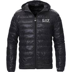 EA7 Train Core Light Down Hoodie Jacket - Black