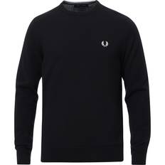 Fred Perry Classic Crew Neck Jumper Men Sweatshirts - Black