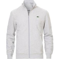 Lacoste Cotton Blend Fleece Zip Sweatshirt - Grey Chine/Light Grey