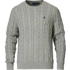 Cable-Knit Cotton Sweater - Fawn Grey Heather
