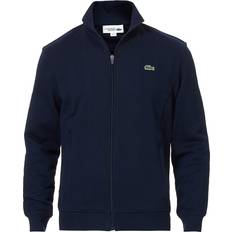 Lacoste Cotton Blend Fleece Zip Sweatshirt - Navy Blue