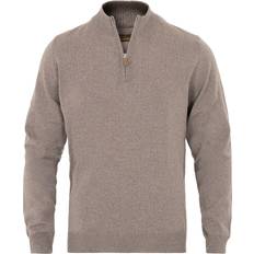 Stenströms Merino Half Zip Sweater - Brown