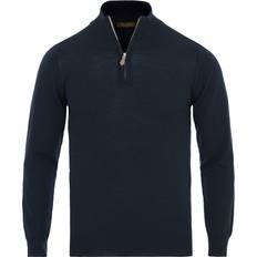 Stenströms Merino Half Zip Knitted Top - Navy