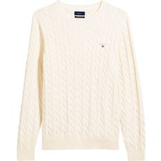 Gant cotton cable Gant Cotton Cable Crew Neck Jumper - Cream