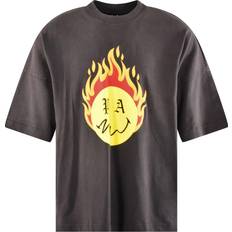 Palm Angels T-shirts Palm Angels Burning Smiley T-Shirt - Washed Black