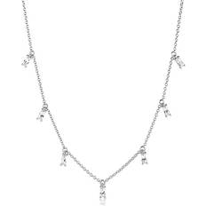 Halskæde princess baguette Sif Jakobs Princess Baguette Necklace - Silver/White