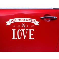 PartyDeco Decor Wedding Day Car Sticker All You Need is Love White