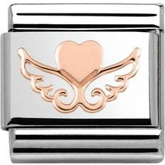 Composable Classic Link Heart with Wings Charm - Silver/Rose Gold