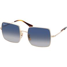 Ray-Ban Adulto - Polarizadas Gafas de sol Ray-Ban Square Gafas de Sol RB1971 - Oro Arista Montura Azul Lentes