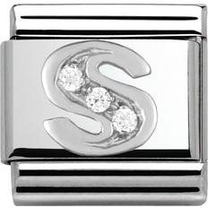 Nomination Composable Classic Link Letter S Charm - Silver/Transparent