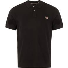 Organic Polo Shirts Paul Smith Organic Cotton Piqué Zebra Logo Polo Shirt - Black