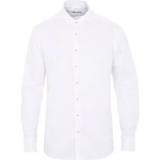 Stenströms Homme Chemises Stenströms Fitted Body Washed Cotton Plain Shirt White