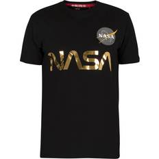 Alpha Industries Men Tops Alpha Industries NASA Reflective T-Shirt - Black/Gold