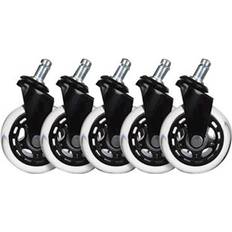 3 Inch Universal Black Gaming Chair Casters - 5 Pieces