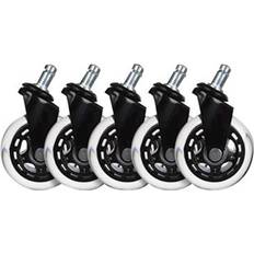 Casters L33T 3 Inch Universal Black Gaming Chair Casters - 5 Pieces