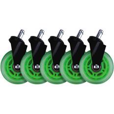 3 Inch Universal Green Gaming Chair Casters - 5 Pieces