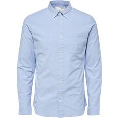 Selected Organic Cotton Oxford Shirt - Blue/Light Blue