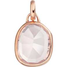 Monica Vinader Rose Gold Charms & Pendants Monica Vinader Siren Medium Bezel Charm Pendant - Rose Gold/Quartz