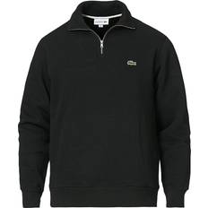 Lacoste Herre Gensere Lacoste Men's Zippered Stand-up Collar Cotton Sweatshirt - Black