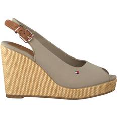 Polyurethane - Women Espadrilles Tommy Hilfiger Iconic High Wedge Slingback - Stone