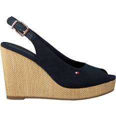 Hög klack Espadriller Tommy Hilfiger Iconic High Wedge Slingback Sandals - Desert Sky