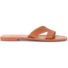 Kenzo Opanka Flat Leather Mules - Dark Beige