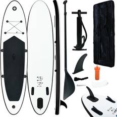 Deportes acuáticos vidaXL Paddleboard Set with Accessories Inflatable Paddleboard Black and White