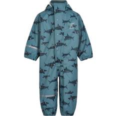 Billig Regndragter Børnetøj CeLaVi PU Rain Overall Shark - Smoke Blue (310234-9412)