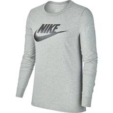 Nike Women's Sportswear Long-Sleeve T-shirt - Dark Grey Heather/Black