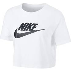 Nike Essential Icon Crop Futura Tee - White/Black