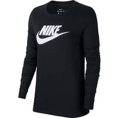 Nike t shirt dam Nike Women's Sportswear Long-Sleeve T-shirt - Black/White