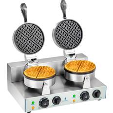 2600 Royal Catering Gaufrier Rond 2 x 1.300 Watts RCWM-2600-R