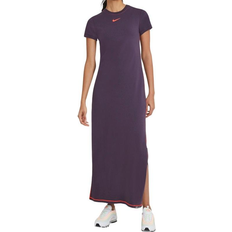 Nike Lange Kleider Nike Icon Clash Dress - Dark Raisin/Bright Mango