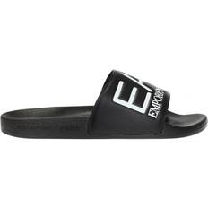 Polyurethane - Women Slides Emporio Armani EA7 Logo - Black