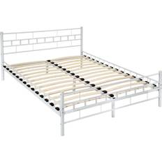 tectake Bed Frame with Slatted Base 76cm Bettrahmen 140x200cm