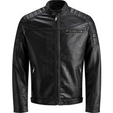 Imitation Leather Jacket - Black
