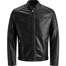 L Ulkoiluvaatteet Jack & Jones Imitation Leather Jacket - Black